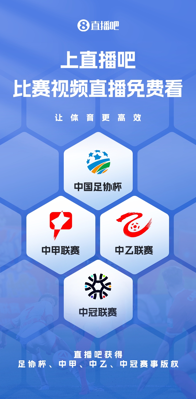 官宣！直播吧獲足協(xié)杯、中甲、中乙、中冠賽事版權，免費視頻直播