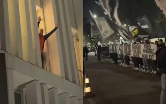 都體：尤文球迷來(lái)到酒店外支持新主帥，圖多爾向球迷們揮手致意