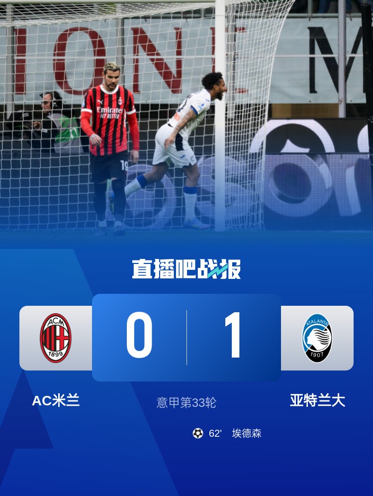 米蘭雙雄本輪均0-1輸球，周中意杯半決賽次回合再對決